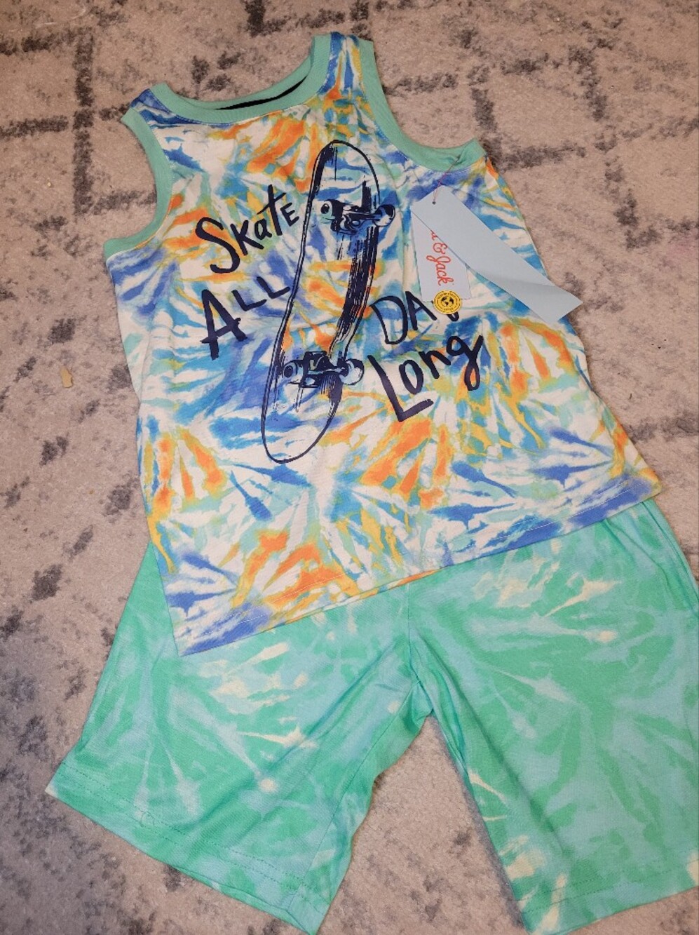 Cat & Jack Tie-Dye Skate Tank & Shorts Set - Multicolor